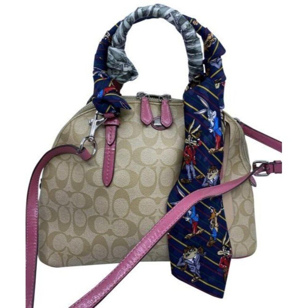 coach customized tan and multicolor cross body bag